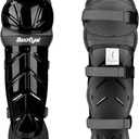 Baseball Softball Catcher Leg Guards Shin Guards for Youth Adult (15"-Adult Black)