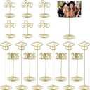 18Pcs 2026 Graduation Gold Photo Holders for Table Centerpieces, Grad Cap Picture Display Table Number Holders Card Stands for Class of 2026 Congrats Grad Anniversary Party Decor Supplies, 3 Sizes