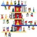 Taladad for Tonie Shelf,Tonies Storage for Creative Tonies Magnetic Wall Shelf for Tonie Figures,12-35 Characters,Wooden Hanging Shelf for Kids (Colorful)