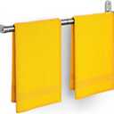 Towel Rack for Bathroom - 24" Rustproof Towel Holder, Sturdy Towel Bar Wall Mounted, Space-Saving Towel Hanger, Bathroom Accessories, Home Decor, Apparment Essentials, Bright Silver (X-Large)