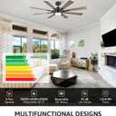 VONLUCE 60'' Ceiling Fan with Light, Farmhouse Ceiling Fan and Dual Remote