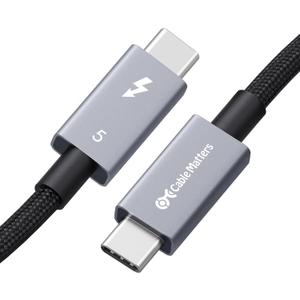 Cable Matters [Intel Certified] 80Gbps Premium Braided Thunderbolt 5 Cable with up to 120Gbps Bandwidth Boost and 240W Charging in Black - 1m / 3.3ft, Compatible with Thunderbolt 4/3, USB4, and USB-C