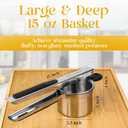 Bellemain Heavy-Duty Stainless Steel Potato Ricer & Masher | 15 oz | Perfect for Mashed Potatoes | Kitchen Tool with 3 Interchangeable Discs (Green)