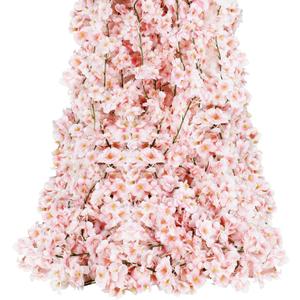 Sunm Boutique Cherry Blossom Garland 6-Pack 35.4 Ft Cherry Blossom Hanging Vine Silk Sakura Vines Garland for Wedding Party Decor, Pink