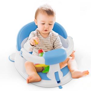 ONTHEWEI Baby Bath Seats for Babies Sitting Up, Non-Slip Baby Bathtub with 3 Suction Cups, Safe & Comfortable Toddler Bath Seat Ideal for Baby Bath/Shower Support, Stable Design, Blue (6-24 Months)