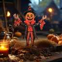 Roowest 7.87 x 5.91 Inches Vintage Halloween Table Decorations Chunky Sitter Wooden Pumpkin Man Rustic Retro Halloween Figurines for Primitive Centerpieces Shelves Mantels Home Indoor Decor