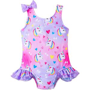 Doresbebe Toddler Girl Swimsuit Baby One Piece Bathing Suit Swimwear Kids Summer Beach Wear 2-3T