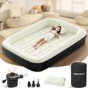 Inflatable Toddler Travel Bed - 60 Inches Portable Toddler Air Mattress with Four Safety Sides - High-Speed Pump and Carry Bag - Comfortable Mattress & Easy to Inflate and Deflate - Black