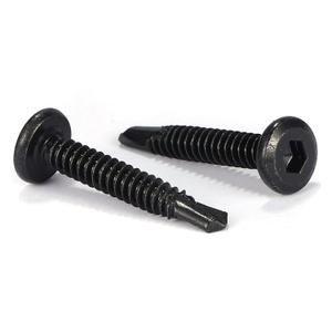 #12 x 1" Sheet Metal Screws 100Pcs 410 Stainless Steel Flat Head Socket Cap Screws, Tek Screws Allen Socket Drive Screws Fast Self Tapping Screws Black Oxide by SG TZH
