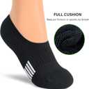 Amutost No Show Socks Womens Athletic Cushion Ankle Footies Low Cut 5-6 Pairs (Black, L)