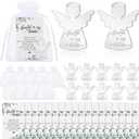 50 Sets Funeral Memorial Gifts for Guests Bulk Guardian Angel Pocket Tokens Forever in Our Hearts Cards with Organza Bags Celebration of Life Favors for Guest Memorial Party Funeral Gifts