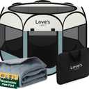 Love's cabin Dog Playpen with Washable Pee Pad, Puppy Pet Cat Playpen Small Dogs Tent Crate Indoor/Outdoor, Portable Pop Up Kennel with Carrying Case for Cats/Rabbits(Moss Green) 25x15
