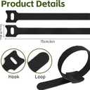 212Pcs 6in Cable Ties, Adjustable Cable Straps Wire Organizer Cord Wrap, Hook and Loop Cable Management