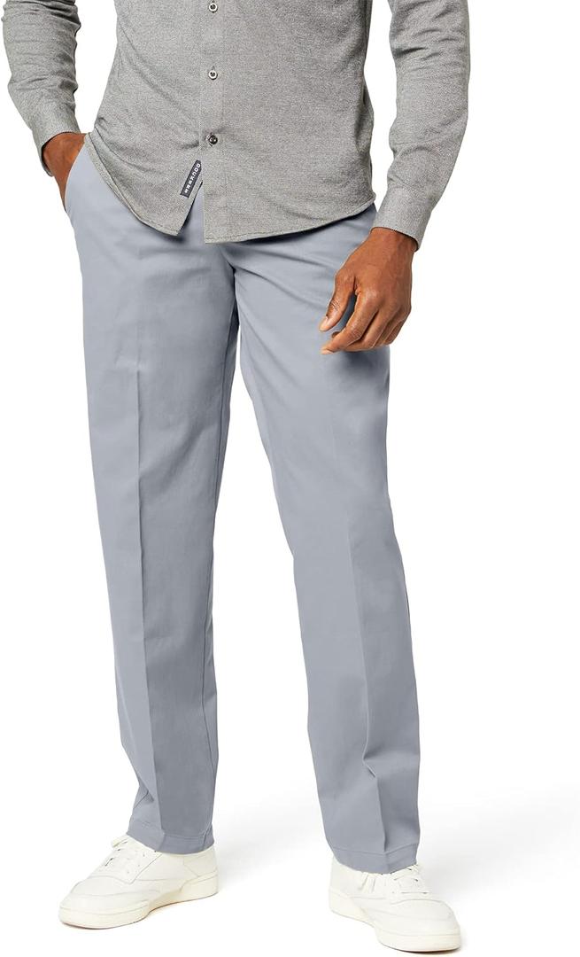 Dockers Men's Classic Fit Workday Khaki Smart 360 FLEX Pants (Standard and Big & Tall) (Gray) 34x34