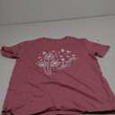 Women's Vintage Floral T Shirt Boho Wildflower Graphic Loose Tees Short Sleeve Casual Tops L