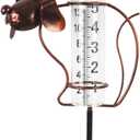 Rain Gauge with Large Clear Numbers, Rain Gauge Outdoor Garden Stake, 5-Inch Glass Tube Rain Water Gauges for Garden, Yard, Lawn, Patio(Dog)