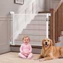 Retractable Baby Gate 55 Inch Wide for Indoor & Outdoor, Mesh Safety Gate