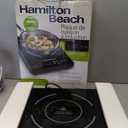 Hamilton Beach Portable Single Induction Cooktop Countertop Burner Hot Plate with Fast Heating Mode, 1800 Watts, 10 Temperature Settings up to 450F, Black (34104)