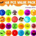 JOYIN 48 PCS Halloween Bouncy Balls for Kids Gift, Glow in The Dark Bouncing Balls for Halloween Party Decoration, Trick or Treats Glowing Bounce Ball for Halloween Party Favors Supplies Goodie Filler