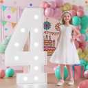 Light Up Numbers, Marquee Numbers 4 Feet Tall with Cool White Light, Large Number for Party Anniversay Event Graduation Decoration, Marquee Numbers 4ft Light Up Sign Number 4