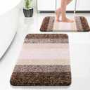 OLANLY Bathroom Rug Set 2 Piece, Soft Absorbent Microfiber Bath Rug Set, Non-Slip, Machine Wash Dry, Plush Shaggy Bath Mats for Bathroom (30"x20"+24"x16", Brown)