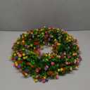 Janinka Spring Door Wreath 17.7 Inches Artificial Floral Wreaths for Front Door Decorations Greenery Flower for Summer Outdoor Indoor Home Porch Summer Party
