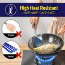 HOTEC Silicone Spatula Set of 2 Heat-Resistant 600F & BPA-Free Kitchen SaptulaTurner with Stainless Steel Handles, Slotted & Solid Spatulas for Nonstick Cookware, 13.7 Inch, Classic Blue