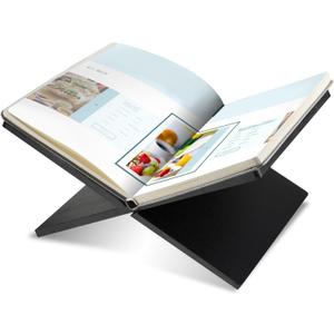 Geetery Book Stand Book Holder for Display Reading Textbook Holder Open Display Stand for Open and Closed, Cookbook, Magazines, Textbooks, Recipe(Black)