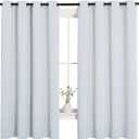 NICETOWN Room Darkening Draperies Curtains Panels, Window Treatment Thermal Insulated Grommet Room Darkening Curtains/Drapes for Bedroom (Greyish White, 2 Panels, 55 by 68)