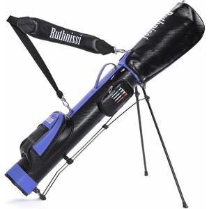 Sunday Golf StandBag with Cooler Pouch and Padded StrapLightweight for Driving Range Mini Course Training Practice Man Women,Travel Case Vertical Hard Shell Tube for Airlines (Blue-1)