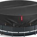 QH.HOME [2025 Upgraded 800D Fabric] 12 Ft Round Pool Cover for Above Ground Pools,One-Piece Tear Resistant Solar Pool Cover with 2 Patented Ratchet for Easy Installation - Swimming Pool Cover