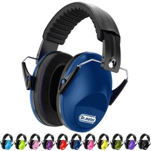 Dr.meter Ear Muffs for Noise Reduction: SNR27.4 Noise Cancelling Headphones for Kids with Adjustable Headband, Hearing Protection Earmuffs for Monster Truck, Fireworks and Kids Autism, Dark Blue