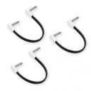 2 x Flat Low Profile Guitar Patch Cable 8 inch for Effects Pedals, S-Shape, 1/4 inch Right-Angle, White, 3-Pack