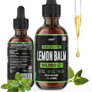 HERBIFY Lemon Balm Tincture - Melissa Officinalis Leaf Liquid Extract - Brain Support and Mood Boost - Lemon Balm Drops for Immune & Cognitive Support - 2 Fl oz