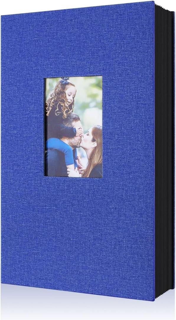 Ywlake Photo Album 4x6 300 Pockets, Linen Photo Albums Holds 300 Horizontal Pictures Only Blue