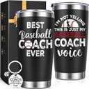 Lifecapido Baseball Coach Gifts, 20oz Insulated Tumbler with Key Chain, Thank You Gift Birthday Gift Baseball Coach Appreciation Gifts for Men, Black