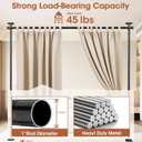 SUNALLY Room Divider Curtain Rod, No Drilling Room Separator for Space Partition Adjustable 4-10ft(H) 28-70inch(W) Heavy Duty Temporary Wall Divider Floor to Ceiling Tension Rod, Black