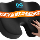 Everlasting Comfort Doctor Recommended Memory Foam Seat Cushion for Office Chairs & Car - Ergonomic Office Desk Accessories - Cushions for Tailbone Pain Relief, Sciatica (Black, Large), Pack Of 2