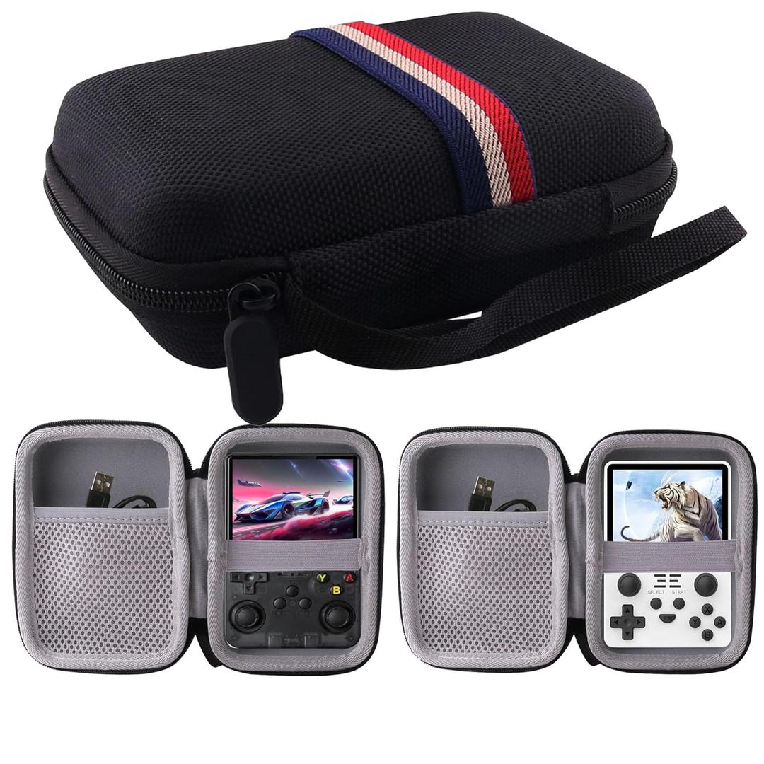 WERJIA Hard Carrying Case Compatible with R36T/R36S/RG36PRO/RG35XX Plus/RGB20S Handheld Retro Game (Black)