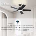 FUMLTP 42 inch Modern Ceiling Fans with Lights APP/Remote Control, Low Profile Reversible 6 Speeds Ceiling Fan Light for Indoor/Outdoor Patio Bedroom Living Room,Black