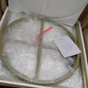 IBUYKE Narrow End Table with 3 Storage Shelves, Industrial Sofa Side Table, Double Round Metal Frames, Slim Nightstand and Bedside Table for Bedroom, Living Room, White with Gold UTMJ418G