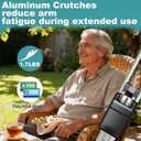 Aluminum Crutches for Kids & Adults, Lightweight Adjustable Crutches for Walking with Comfortable Underarm Pad and Hand Grip & Crutch Bag, 300 LB Weight Capacity, Fitting 4'5"-5'10", 1 Pair