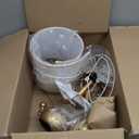 23" Farmhouse Golden Metal Table Lamp Set of 2, Modern Bedside Lamps with 3 Color Temperature for Living Room, Bedroom, Night Stands, Dorm, Office, Home Decor, Linen Shade (Bulb Included)