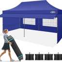 COBIZI 10x20 Pop Up Canopy Tent with Awning & Sidewalls, Heavy Duty Commercial 10X20 Canopy Tents Instant Waterproof, UPF 50+ Sun Shade for Outdoor, Parties, Markets (Deep Blue)