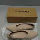 ATHMILE Pointed Toe Flats for Women Dressy Work Shoes Business Casul Knit Ballet Flats Slip on Office Ladies Comfortable Dress, Size 8