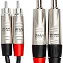 Hosa HPR-003X2 Pro Stereo Interconnect, Dual REAN 1/4 Inch TS to RCA, 3 Feet
