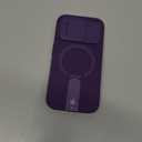 SURITCH for iPhone 15 Pro Case with Magnetic Camera Slide Cover and Adjustable Kickstand, Compatible with MagSafe, Shockproof Bumper Case Slim Protective Cover 6.1 Inch, Dark Purple