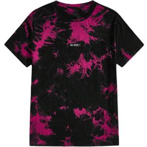 Shenhe Men's Tie Dye T Shirt Short Sleeve Crew Neck Hip Hop Streetwear Summer Tee Top, XL