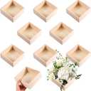 Yookeer 10 Pack 24 Pack Unfinished Wooden Box, 6 x 6 Inch Square Rustic Wooden Box Craft Storage Organizer for Storage, Art Collectibles, Home Decor, Desktop Decor, Plant Pot, Drawer, DIY Craft