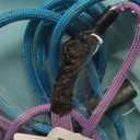 Reflective Slip Lead Leashes Puppy Training Lead  4.3mm Paracord Rope with 12-Core Strength, 1000lb Pull Force Set of 2 for Small & Medium Dogs (Purple & Light Blue, 4 FT)